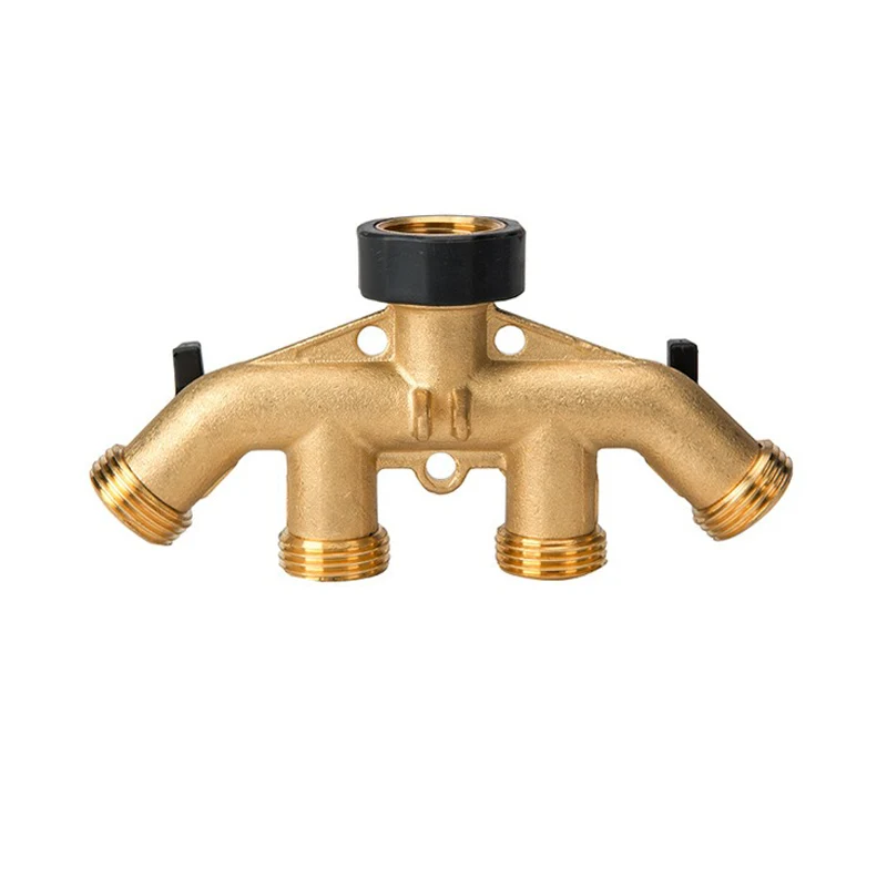 Faucet 4-Way Flow Connector ชิ้นส่วนทองแดงปลอมแปลง